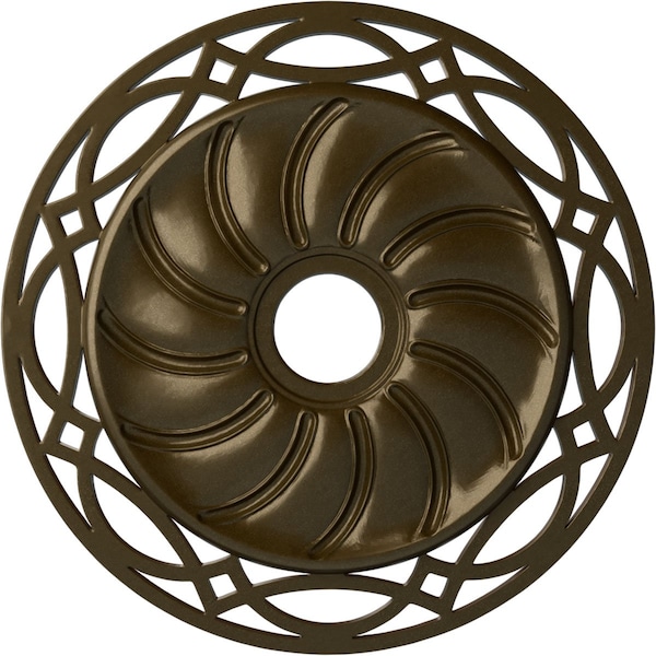 Ekena Millwork Loera Ceiling Medallion (Fits Canopies up to 6 1/4"), 26 5/8"OD x 4 1/2"ID x 1 3/8"P, Brass CM26LOBRS - main